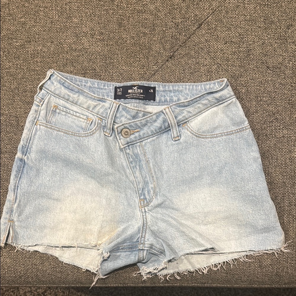 Hollister Blue Jean Shorts Distressed Cut-Off Style